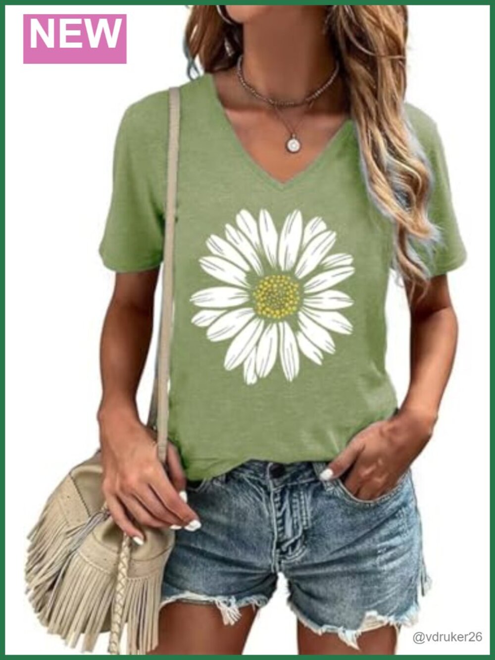 Women's V-Neck Floral Graphic T-Shirt Short Sleeve Loose Fit Casual Summer Top